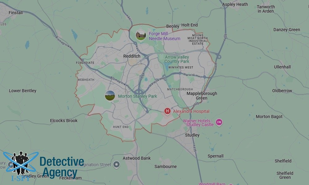 Our Detectives operate across the entire Redditch area