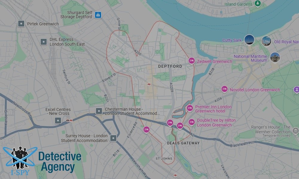 Our Detectives operate across the entire Deptford area